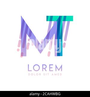 IL logo MT con il tema della velocità e dello stile galassici, adatto per i settori creativo e commerciale. TM Letter Logo design per tutti i supporti delle pagine Web an Illustrazione Vettoriale