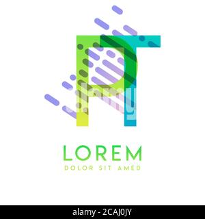 Il logo PT con il tema della velocità e dello stile galassico adatto per i settori creativo e commerciale. TP Letter Logo design per tutti i supporti delle pagine Web AN Illustrazione Vettoriale