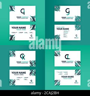 Biglietto da visita colorato alfabeto logo per la promozione, il marketing e la pubblicità per aziende, società, cooperative e PMI. Adatto per stampa me Illustrazione Vettoriale