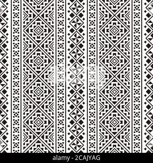 I Tribali etnici texture di vettore. Seamless pattern a strisce in stile azteco Foto Stock