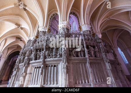 Coro muro , Cattedrale di nostra Signora di Chartres, Chartres, Francia Foto Stock