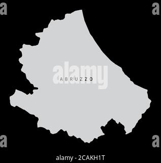 Mappa della regione Abruzzo Illustrazione Vettoriale