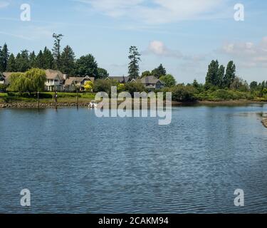 Fiume Nicomekl, South Surrey, British Columbia, Canada Foto Stock