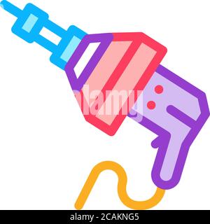 immagine vettoriale dell'icona dell'attrezzo elettrico per la pulizia dello scarico Illustrazione Vettoriale