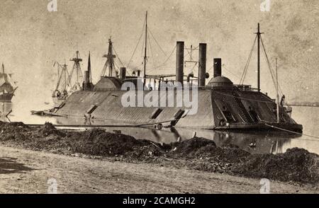 Ironclad USS Essex a Baton Rouge, Louisiana - 1862 Foto Stock