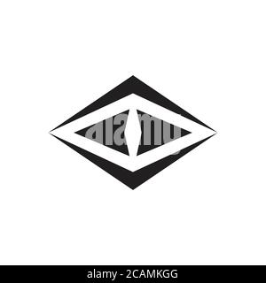 logo con frecce geometriche semplici a forma di occhio Illustrazione Vettoriale