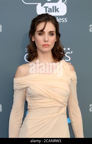 LOS ANGELES - GEN 11: Alison Brie al 23° Premio annuale Critics' Choice al Barker Hanger il 11 gennaio 2018 a Santa Monica, California Foto Stock