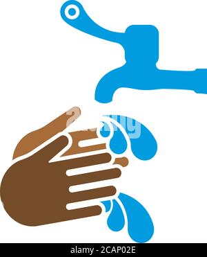 Vettore modello di disegno icona di lavaggio a mano isolato Illustrazione Vettoriale