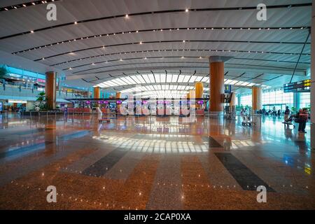 Banco check-in aeroporto Singapore Changi Airport 2019 Foto Stock