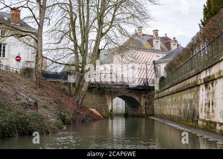 I canali di Chalons-en-Champagne, Francia Foto Stock