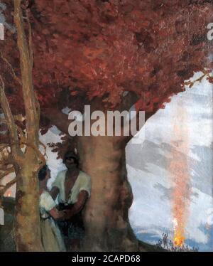 Erler Fritz - Johannisfeuer - Scuola tedesca - XIX secolo Foto Stock