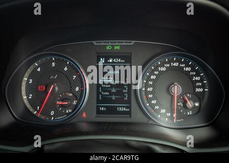 Hong Kong, Cina Feb 17, 2020 : Hyundai i30N Fastback 2020 Dashboard Feb 17 2020 a Hong Kong. Foto Stock