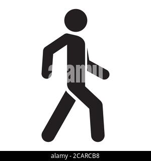 Icona uomo a piedi. Icona del vettore uomo che cammina. Illustrazione dei cartelli delle persone a piedi. Illustrazione Vettoriale