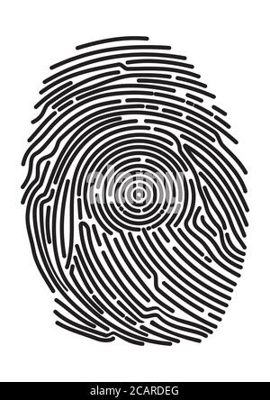 Impronta digitale dell'icona. Impronte digitali di identificazione. Sicurezza e stampe delle dita per passare l'accesso. Sistema di bio-riconoscimento, metodi di identificazione Illustrazione Vettoriale