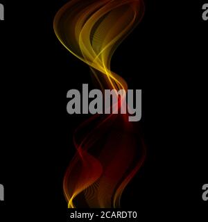Astratto sfondo nero Golden Waves Template design Illustrazione Vettoriale
