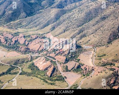 Foto aerea di Red Rocks Ampitheater Foto Stock