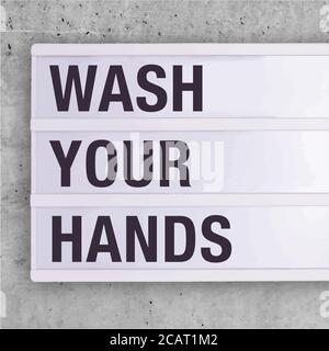 Social Media Sign Square Lavare le mani Illustrazione Vettoriale