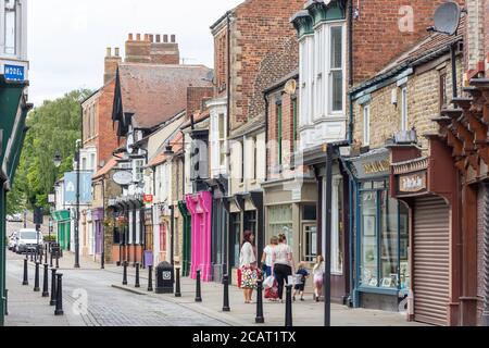 Periodo frontages, Fore Bondgate, Bishop Auckland, County Durham, Inghilterra, Regno Unito Foto Stock