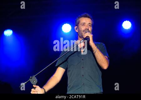 Italia. 8 agosto 2019. Daniele Silvestri vive a Treviso 2020 al festival Suoni di Marca. (Foto di Denis Ulliana/Pacific Press) Credit: Pacific Press Media Production Corp./Alamy Live News Foto Stock