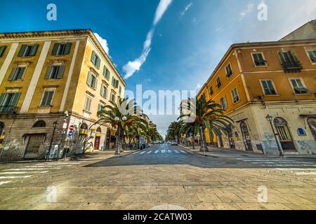 Via Roma a sassari, sardegna Foto Stock