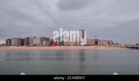 Skyline di Ostenda in Belgio Foto Stock