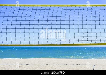 Rete Beach volley a Malaga. Andalusia, Spagna Foto Stock