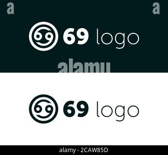 69 Design dell'icona del logo. Lettera, numero, illustrazione - vettore Illustrazione Vettoriale