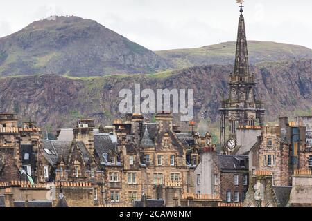 Vista del centro storico di Edimburgo, Scozia Foto Stock