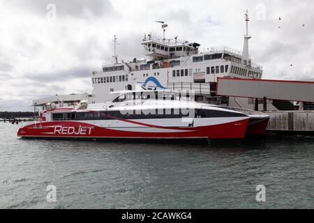 Red Jet Ferry al terminal, Town Quay, Southampton, Inghilterra, Regno Unito, agosto 2020 Foto Stock