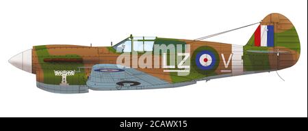 Curtiss Kittyhawk i (AL194, LZ○V) del 111° Squadron RCAF, Anchorage, 1942 Foto Stock