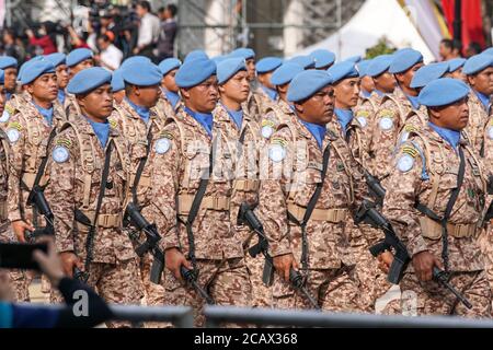 Putrajaya, Malesia – 31 agosto 2019: La festa della Merdeka è un evento colorato che si tiene in commemorazione della Giornata dell'Indipendenza della Malesia a DAT Foto Stock