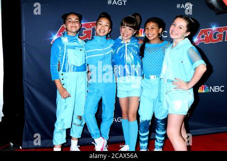 LOS ANGELES - AGOSTO 13: GForce al 'America's Got Talent' Season 14 Live Show Red Carpet al Dolby Theatre il 13 agosto 2019 a Los Angeles, CA Foto Stock