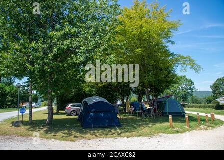 Campeggio du Git a Monnet la Ville, Giura, Francia Foto Stock