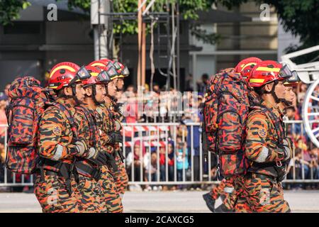 Putrajaya, Malesia – 31 agosto 2019: La festa della Merdeka è un evento colorato che si tiene in commemorazione della Giornata dell'Indipendenza della Malesia a DAT Foto Stock