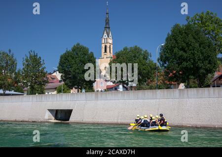 Geografia / viaggio, Germania, Baviera, Bad Toelz, canoa all'Isar a Bad Toelz, alta Baviera, diritti aggiuntivi-clearance-Info-non-disponibile Foto Stock