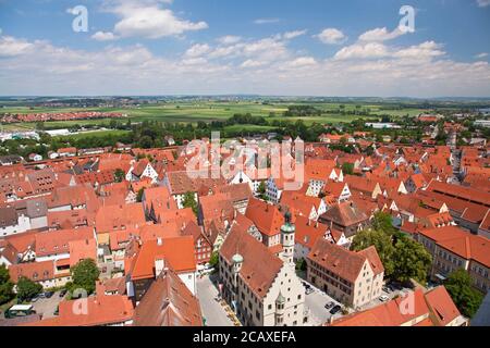 Geografia / viaggio, Germania, Baviera, Noerdlingen, vista dal Daniel su Noerdlingen, Svevo, superiore, Additional-Rights-Clearance-Info-non-disponibile Foto Stock