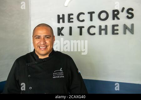 Chef Hector Leyva di Hector's Kitchen a Punta Mita, Messico Foto Stock