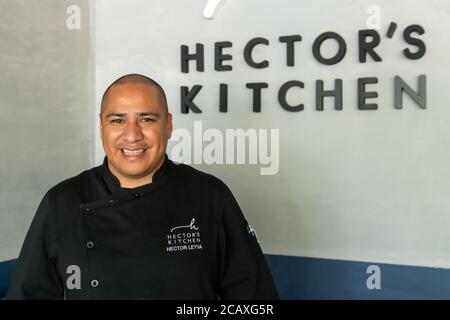 Chef Hector Leyva di Hector's Kitchen a Punta Mita, Messico Foto Stock