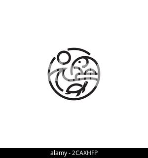 Un logo Wildlife / disegno di illustrazione Illustrazione Vettoriale