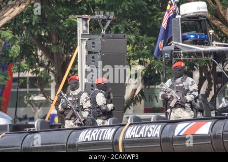 Putrajaya, Malesia – 31 agosto 2019: La festa della Merdeka è un evento colorato che si tiene in commemorazione della Giornata dell'Indipendenza della Malesia a DAT Foto Stock