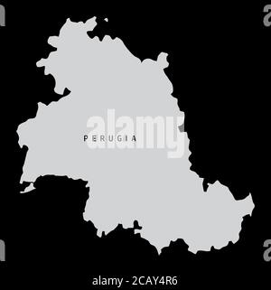 Mappa della provincia di Perugia Illustrazione Vettoriale