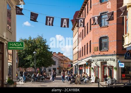 Persone e caffè in centro, Goteborg, Svezia Foto Stock