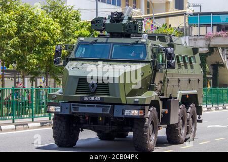 Singapore 9 agosto 2020: National Day Parade (NDP) 2020 Mobile colonna a Choa ChuKang Foto Stock