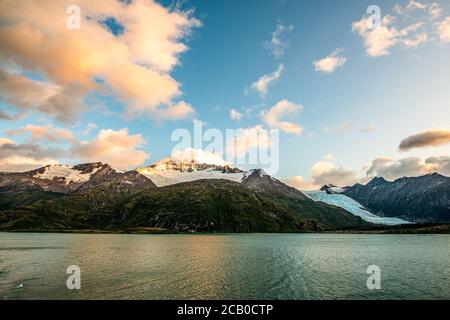 Glacier Alley, Beagle Channel, Arcipelago Tierra del Fuego, Sud America Foto Stock