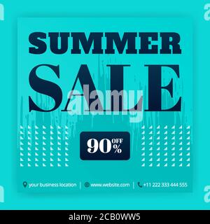 Promozioni estive sui social media. Poster aziendali delle offerte scontate. Può essere utilizzato per media online, brochure, volantini, annunci a parete, posta Illustrazione Vettoriale