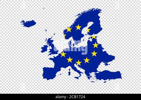 Mappa europea con bandiera su sfondo png o trasparente,illustrazione,textured , simboli d'Europa,illustrazione vettoriale Illustrazione Vettoriale