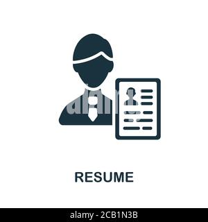 Icona Riprendi. Semplice elemento della raccolta di reclutamento aziendale. Creative Resume icona per web design, modelli, infografiche e altro ancora Illustrazione Vettoriale