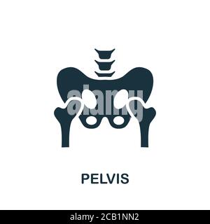 Icona pelvi. Elemento semplice dalla raccolta di organi interni. Icona Creative Pelvis per web design, modelli, infografiche e altro ancora Illustrazione Vettoriale