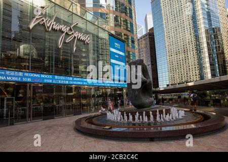 Hong Kong, Hong Kong. 8 agosto 2020. HKEX la Borsa di Hong Kong presso l'edificio Exchange Square, a Hong Kong Hong Kong, S.A.R., 08 agosto 2020. (Foto di Simon Jankowski/Sipa USA) Credit: Sipa USA/Alamy Live News Foto Stock