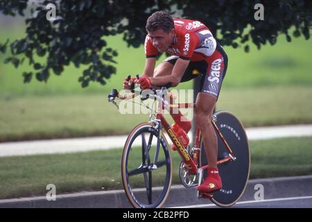 Parigi, Frankreich. 07 agosto 2020. Francesco CASAGRANDE, ITA, Italia, ciclista da corsa, Team Saeco, trial individuale d'azione al Tour de France 1997, Â | usage worldwide Credit: dpa/Alamy Live News Foto Stock